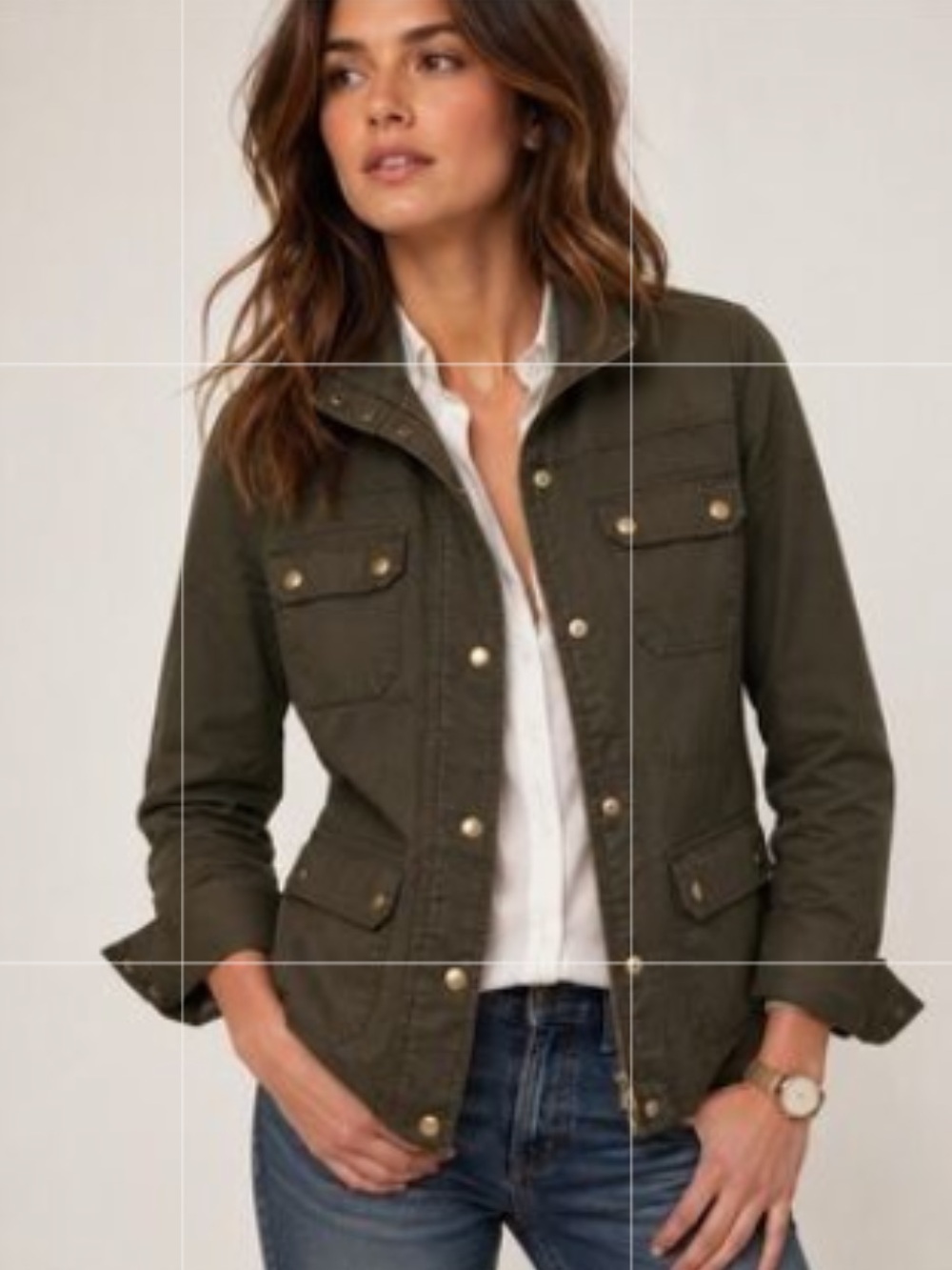 J.Crew Downtown Field Jacket Women’s M Olive Green Utility Coat